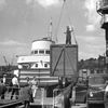 Unloading crate from vessel at City Docks, 9 July 1956