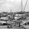 Two ships discharging timber at Baltic Wharf