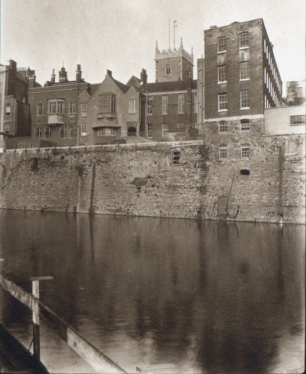 Back of Bridge Street and St Peter's Church Tower