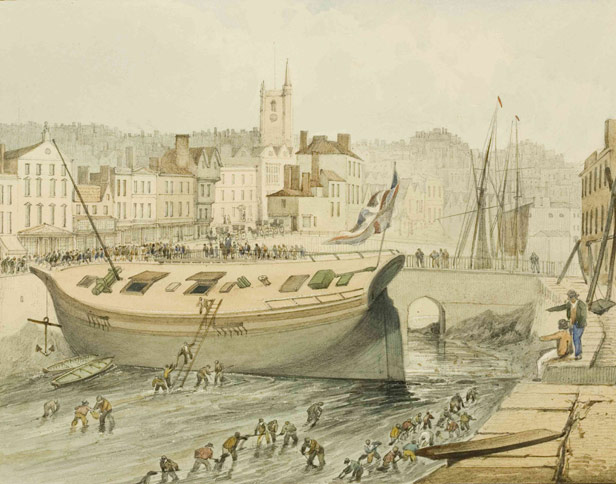 Dredging at St Augustine's Reach, 1820s