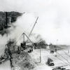 Fire at waste paper stacks at St Annes Board Mills, 1948