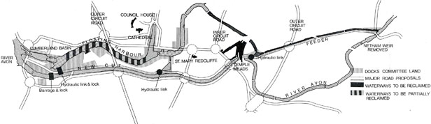 Proposals for infilling the Floating Harbour waterways, 1969