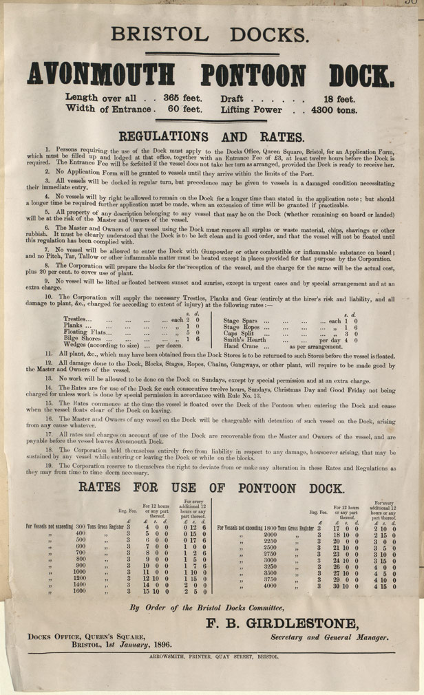 Bristol Docks Abstracts Various Acts of Parliament