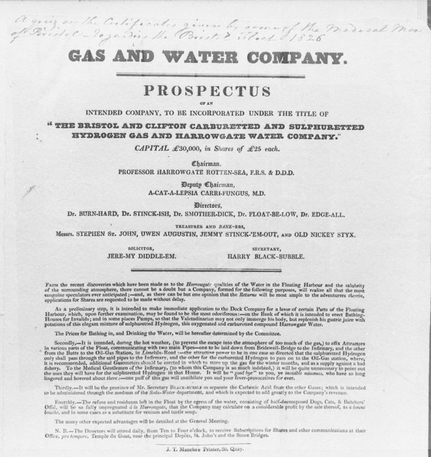 Broadsheet lampooning the state of the Floating Harbour, 1830