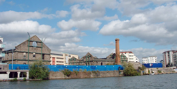 Derelict remains of Canons Marsh gas works, 2009