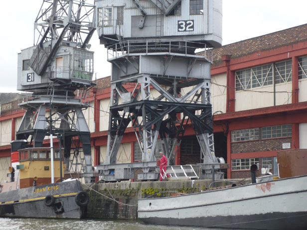 Princes Wharf and cranes