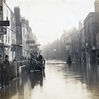 Milk Street in the centre of Bristol during the floods of 1882