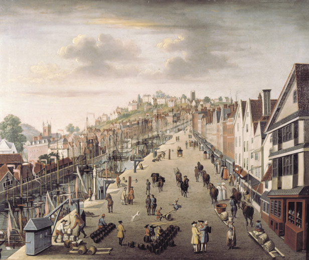 View of the port before the the Floating Harbour, 1760