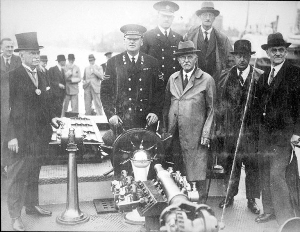 Handing over ceremony for fire boat Phoenix II, 1934