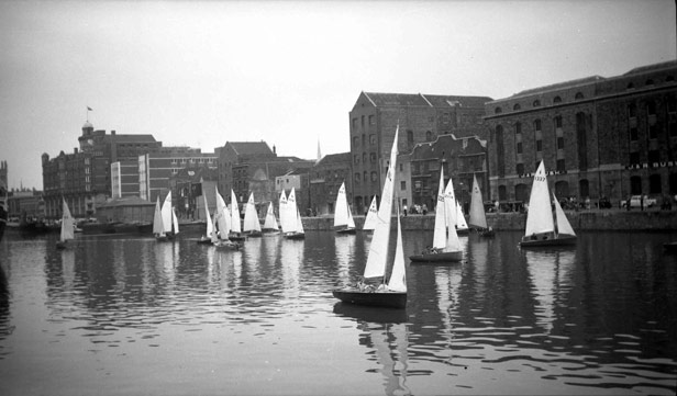 Sail boats at Narrow Quay, 1962